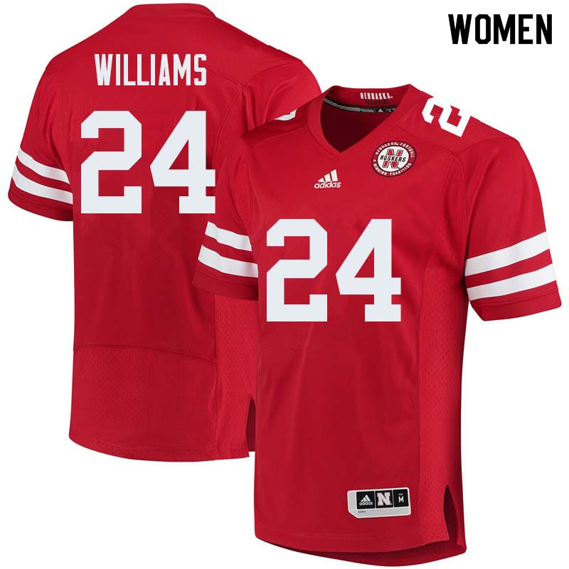 Women #24 Aaron Williams Nebraska Cornhuskers College Football Jerseys Sale-Red - Click Image to Close